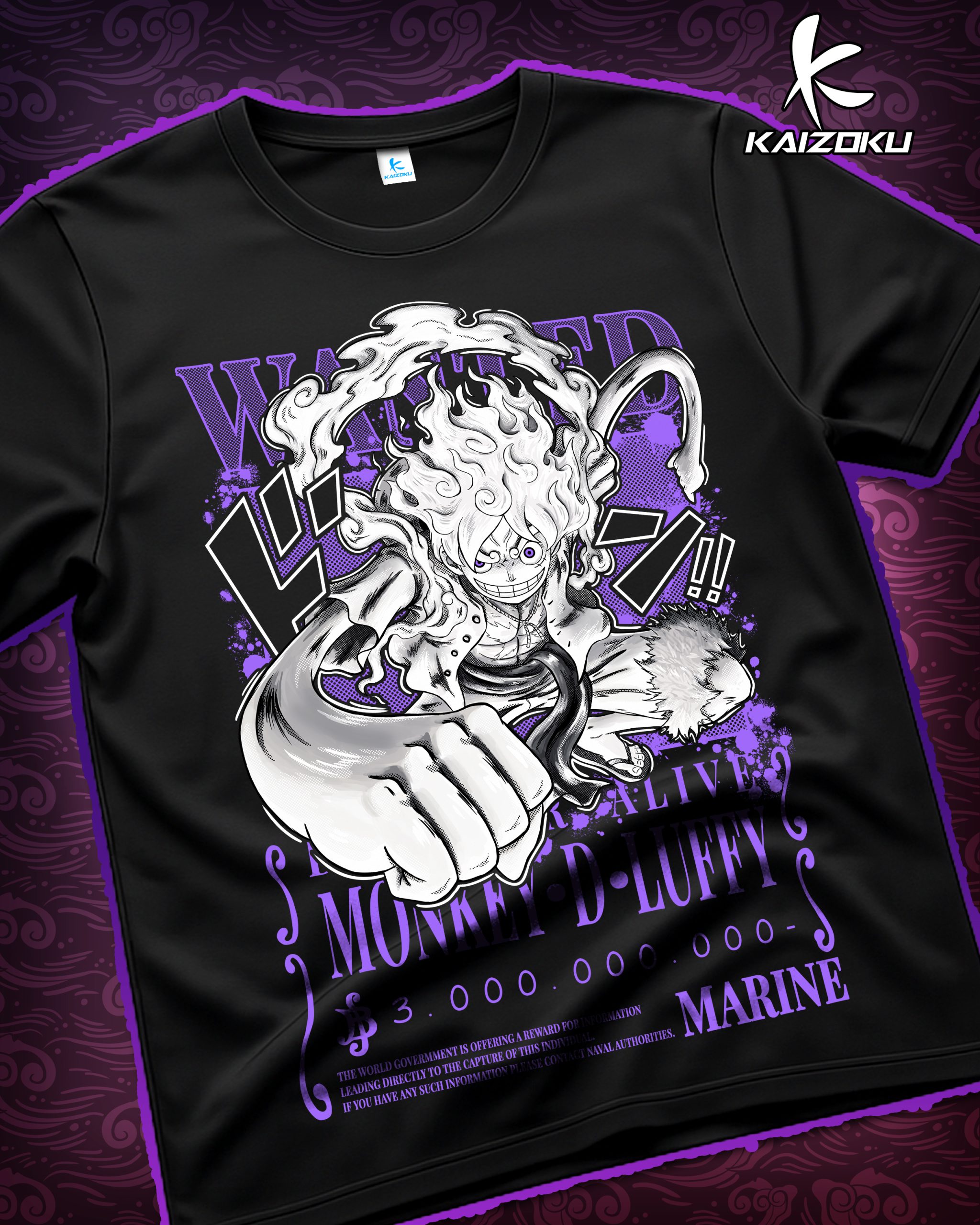 POLERA WANTED LUFFY - ONE PIECE